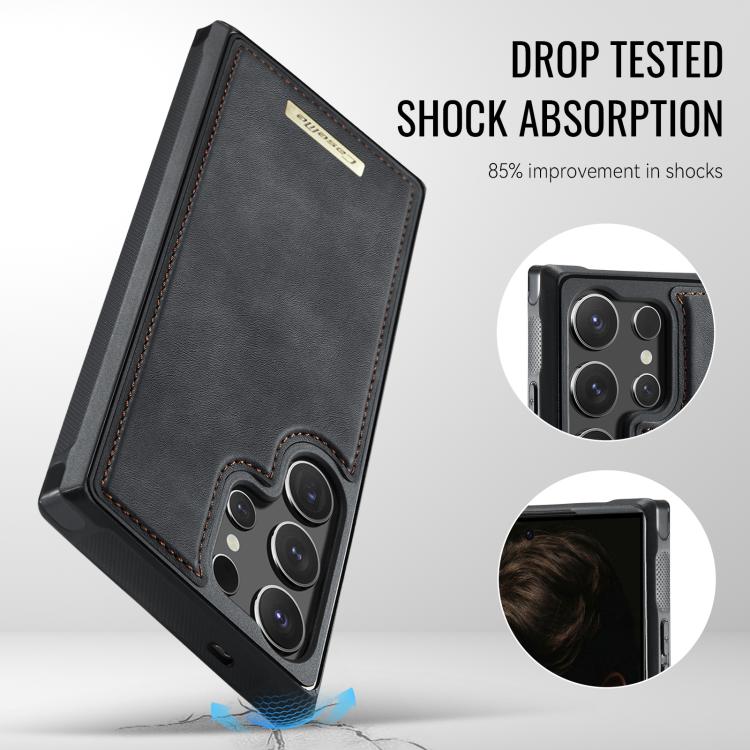 For Samsung Galaxy S24 Ultra 5G CaseMe C69 Series Magnetic Vegan Leather Back Phone Case