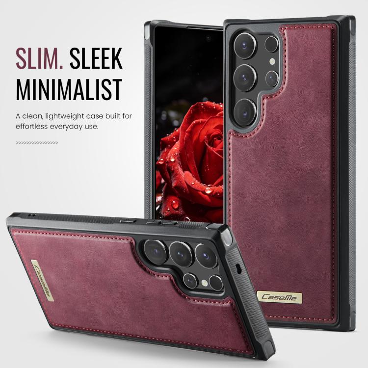 For Samsung Galaxy S24 Ultra 5G CaseMe C69 Series Magnetic Vegan Leather Back Phone Case