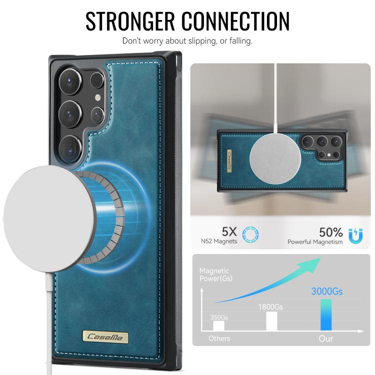 For Samsung Galaxy S24 Ultra 5G CaseMe C69 Series Magnetic Vegan Leather Back Phone Case