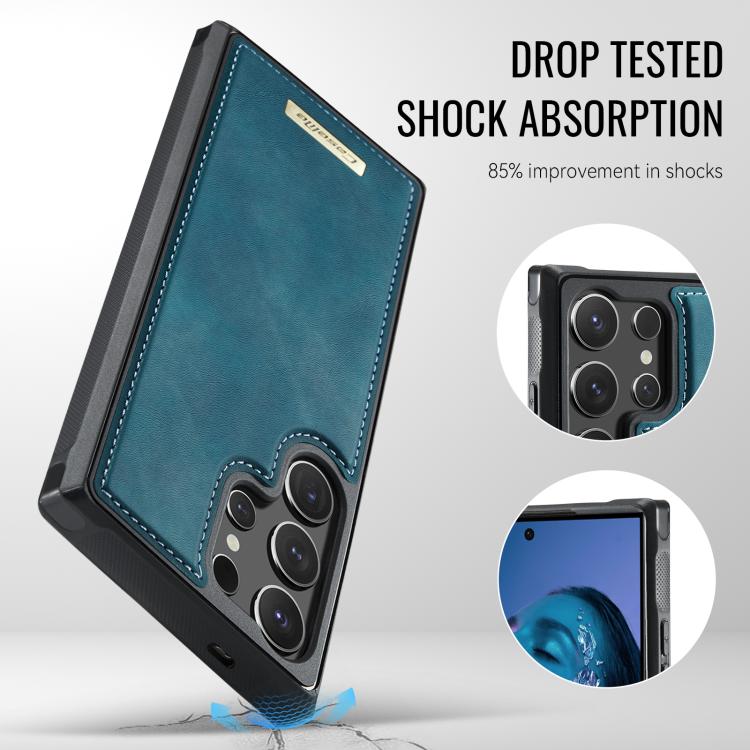 For Samsung Galaxy S24 Ultra 5G CaseMe C69 Series Magnetic Vegan Leather Back Phone Case