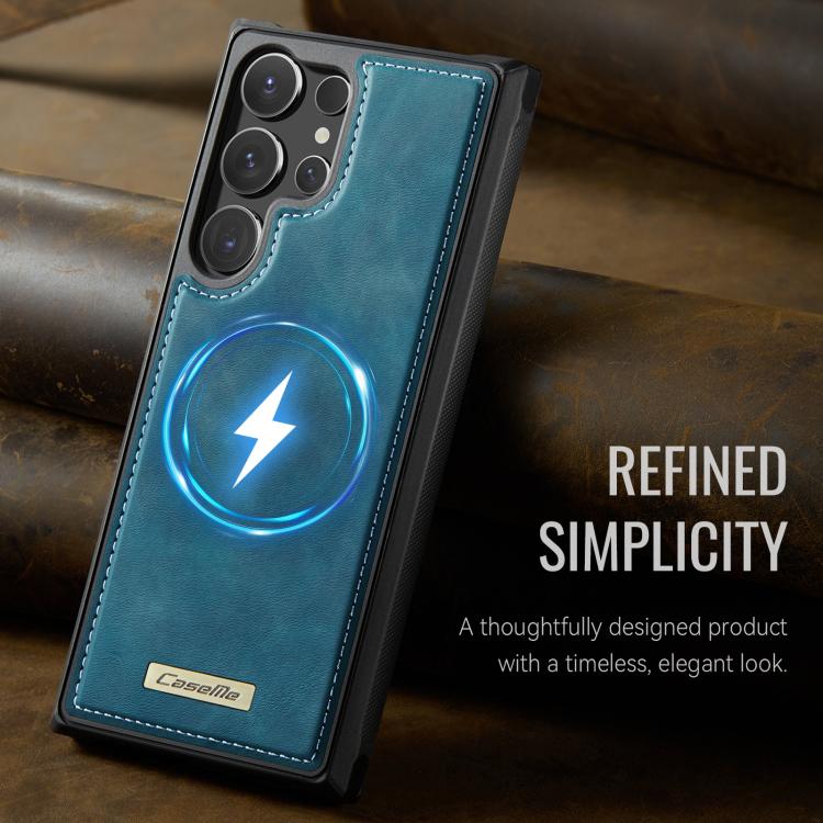 For Samsung Galaxy S24 Ultra 5G CaseMe C69 Series Magnetic Vegan Leather Back Phone Case