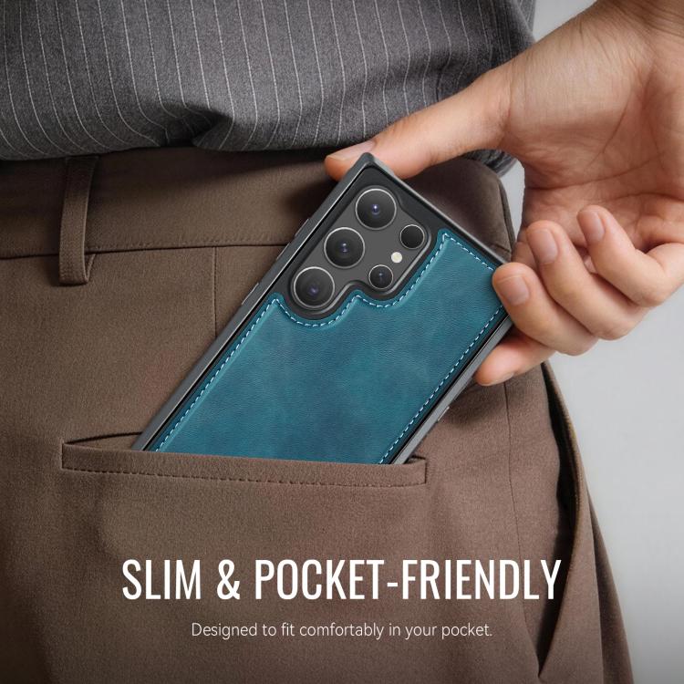 For Samsung Galaxy S24 Ultra 5G CaseMe C69 Series Magnetic Vegan Leather Back Phone Case