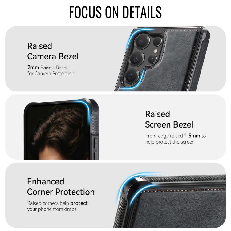 For Samsung Galaxy S25 Ultra 5G CaseMe C69 Series Magnetic Vegan Leather Back Phone Case