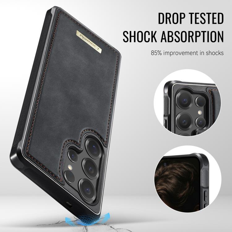 For Samsung Galaxy S25 Ultra 5G CaseMe C69 Series Magnetic Vegan Leather Back Phone Case