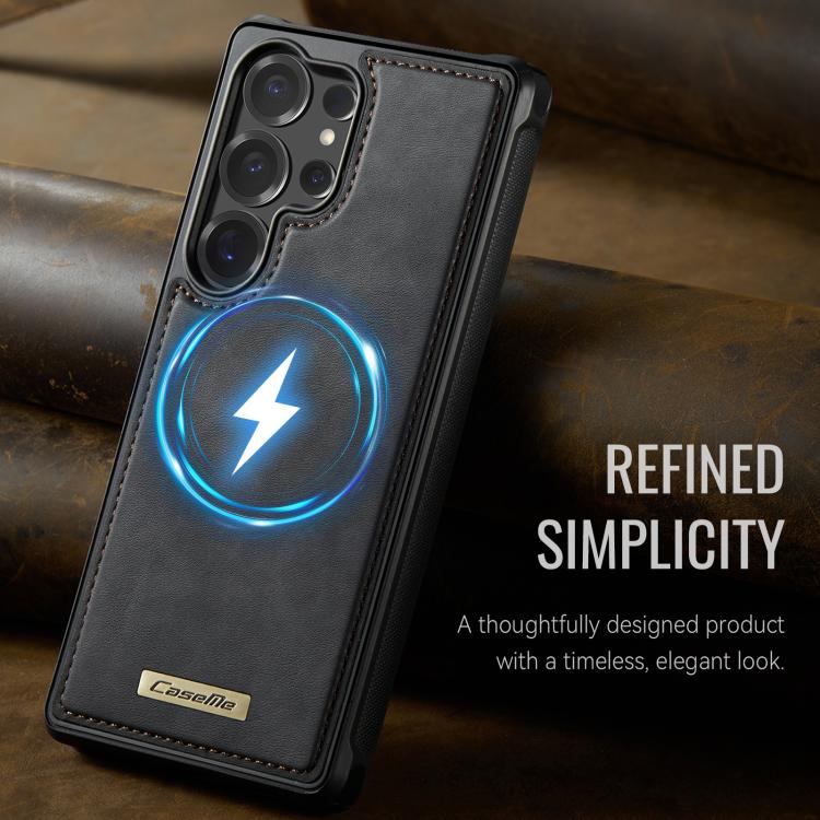 For Samsung Galaxy S25 Ultra 5G CaseMe C69 Series Magnetic Vegan Leather Back Phone Case