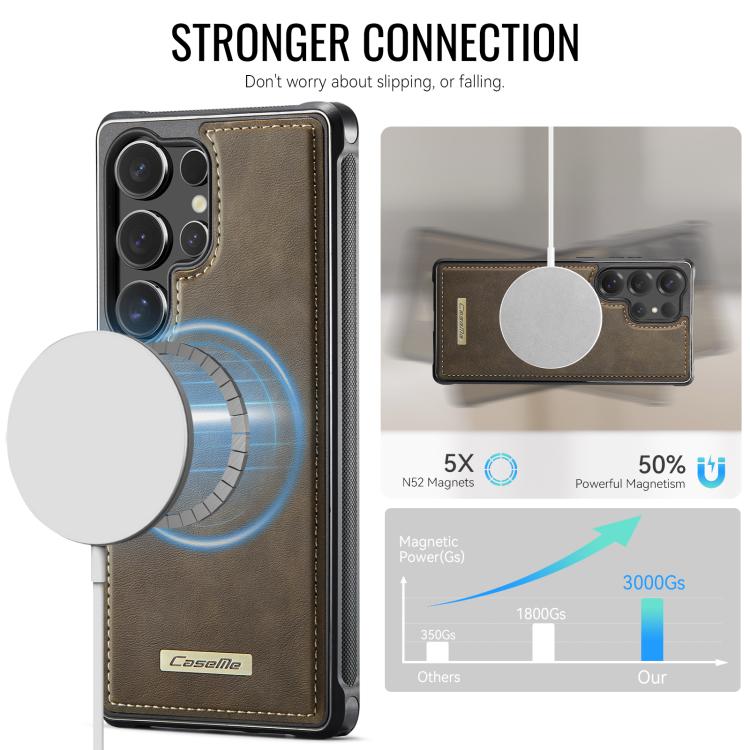 For Samsung Galaxy S25 Ultra 5G CaseMe C69 Series Magnetic Vegan Leather Back Phone Case
