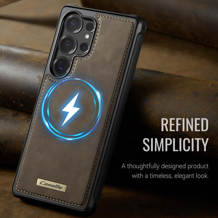 For Samsung Galaxy S25 Ultra 5G CaseMe C69 Series Magnetic Vegan Leather Back Phone Case
