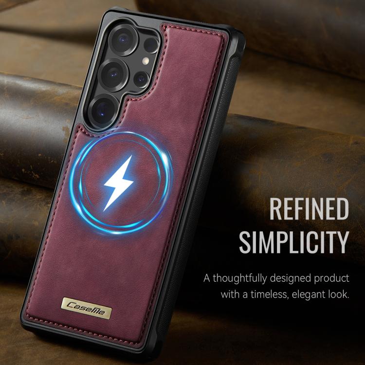 For Samsung Galaxy S25 Ultra 5G CaseMe C69 Series Magnetic Vegan Leather Back Phone Case