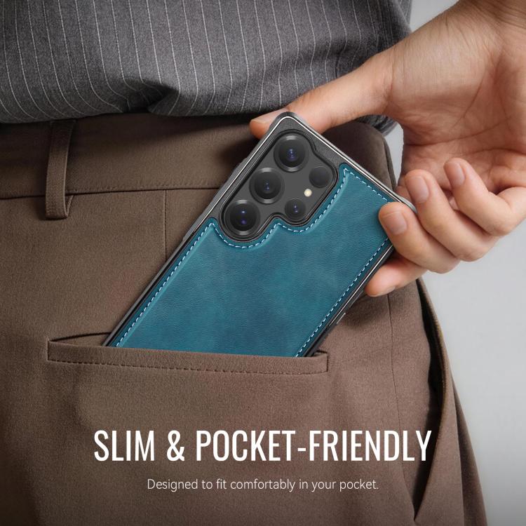 For Samsung Galaxy S25 Ultra 5G CaseMe C69 Series Magnetic Vegan Leather Back Phone Case