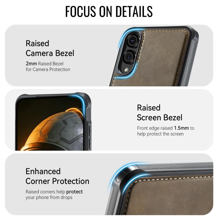 For Samsung Galaxy S25 Edge 5G CaseMe C69 Series Magnetic Vegan Leather Back Phone Case