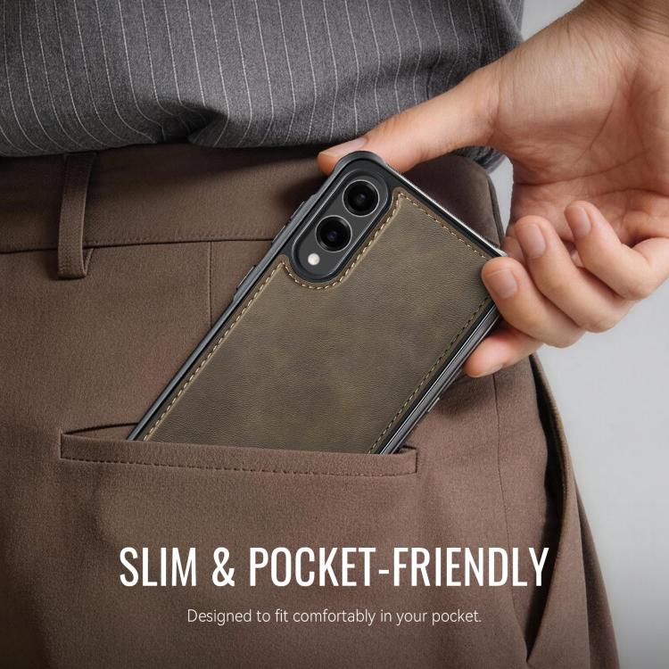 For Samsung Galaxy S25 Edge 5G CaseMe C69 Series Magnetic Vegan Leather Back Phone Case
