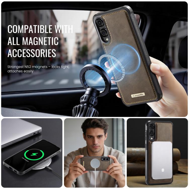 For Samsung Galaxy S25 Edge 5G CaseMe C69 Series Magnetic Vegan Leather Back Phone Case
