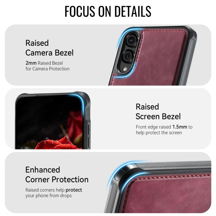 For Samsung Galaxy S25 Edge 5G CaseMe C69 Series Magnetic Vegan Leather Back Phone Case