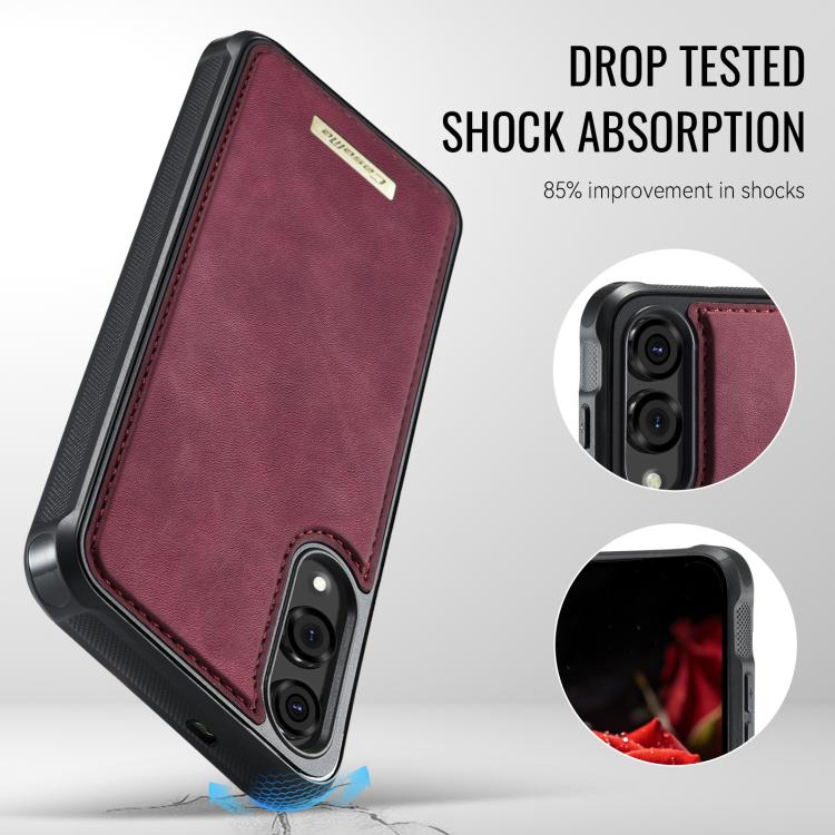 For Samsung Galaxy S25 Edge 5G CaseMe C69 Series Magnetic Vegan Leather Back Phone Case