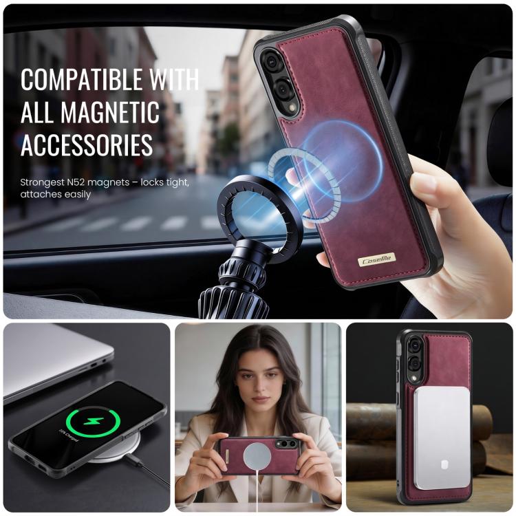 For Samsung Galaxy S25 Edge 5G CaseMe C69 Series Magnetic Vegan Leather Back Phone Case