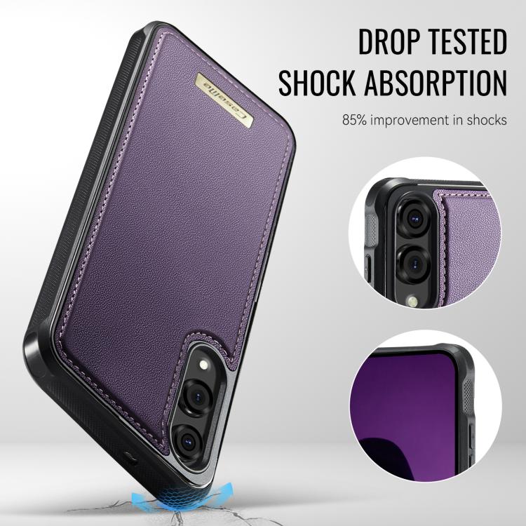 For Samsung Galaxy S25 Edge 5G CaseMe C69 Series Magnetic Vegan Leather Back Phone Case