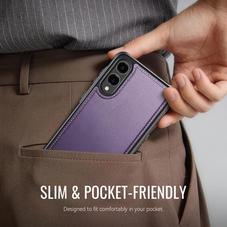 For Samsung Galaxy S25 Edge 5G CaseMe C69 Series Magnetic Vegan Leather Back Phone Case