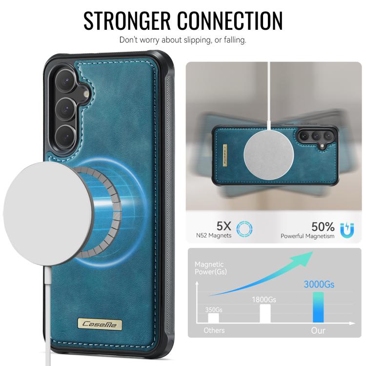 For Samsung Galaxy S24 FE 5G CaseMe C69 Series Magnetic Vegan Leather Back Phone Case