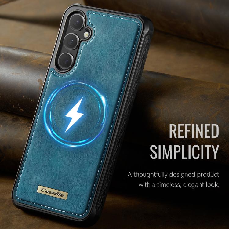 For Samsung Galaxy S24 FE 5G CaseMe C69 Series Magnetic Vegan Leather Back Phone Case