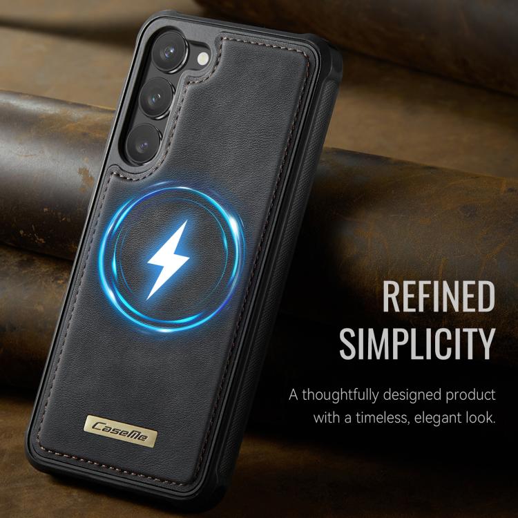 For Samsung Galaxy S23 5G CaseMe C69 Series Magnetic Vegan Leather Back Phone Case