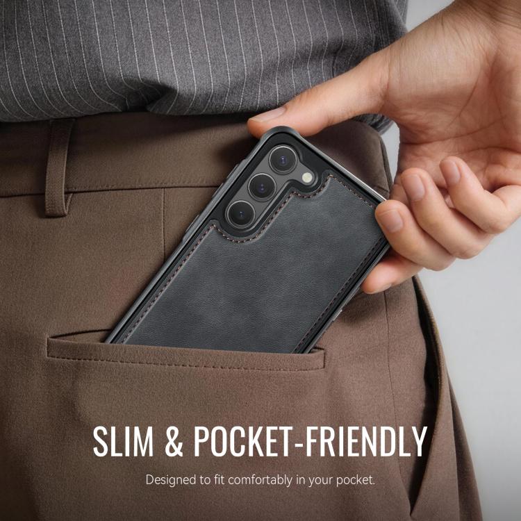 For Samsung Galaxy S23 5G CaseMe C69 Series Magnetic Vegan Leather Back Phone Case