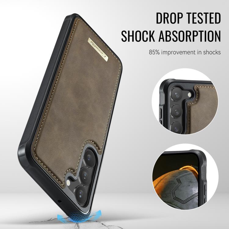 For Samsung Galaxy S23 5G CaseMe C69 Series Magnetic Vegan Leather Back Phone Case