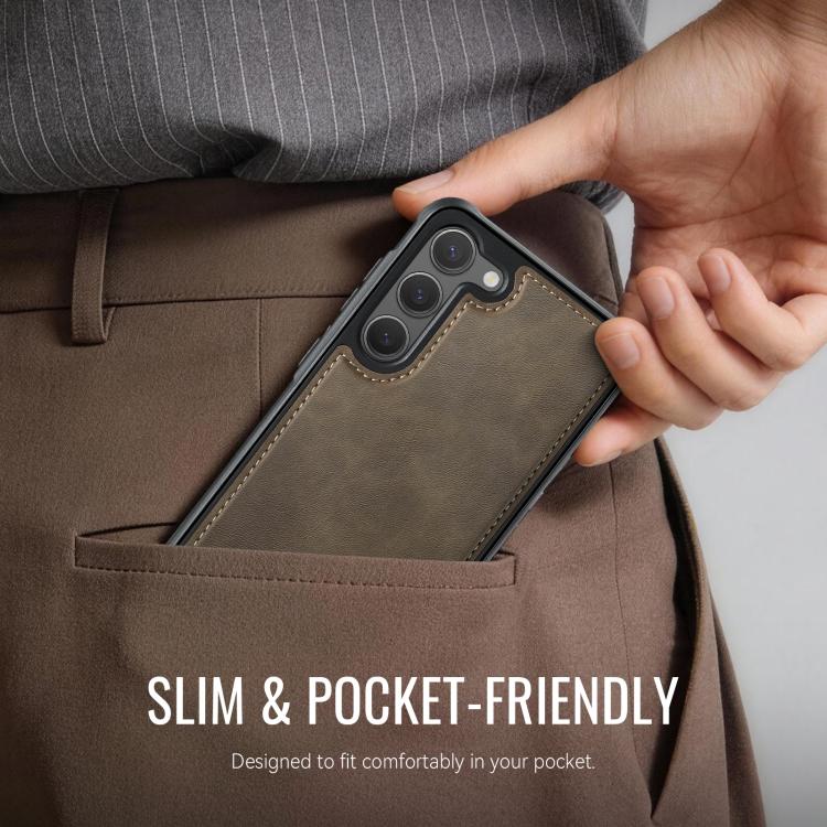 For Samsung Galaxy S23 5G CaseMe C69 Series Magnetic Vegan Leather Back Phone Case