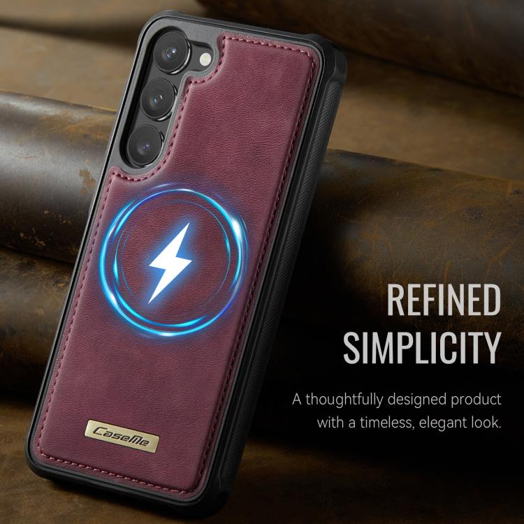 For Samsung Galaxy S23 5G CaseMe C69 Series Magnetic Vegan Leather Back Phone Case