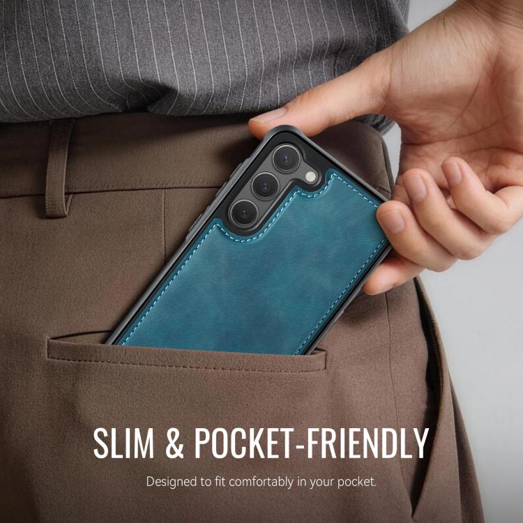 For Samsung Galaxy S23 5G CaseMe C69 Series Magnetic Vegan Leather Back Phone Case