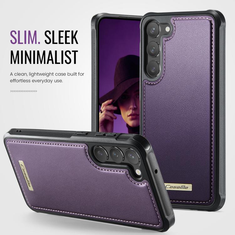 For Samsung Galaxy S23 5G CaseMe C69 Series Magnetic Vegan Leather Back Phone Case