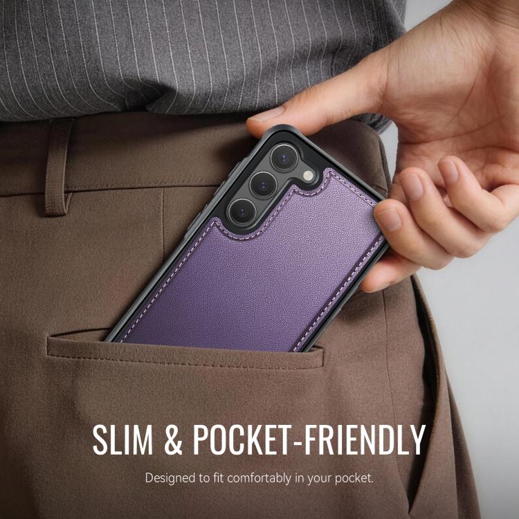 For Samsung Galaxy S23 5G CaseMe C69 Series Magnetic Vegan Leather Back Phone Case