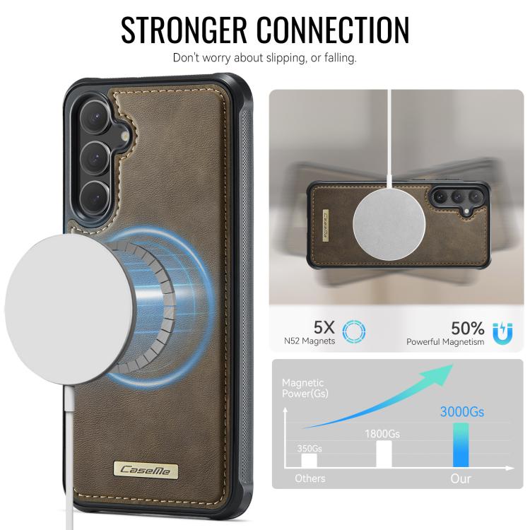 For Samsung Galaxy S23 FE 5G CaseMe C69 Series Magnetic Vegan Leather Back Phone Case