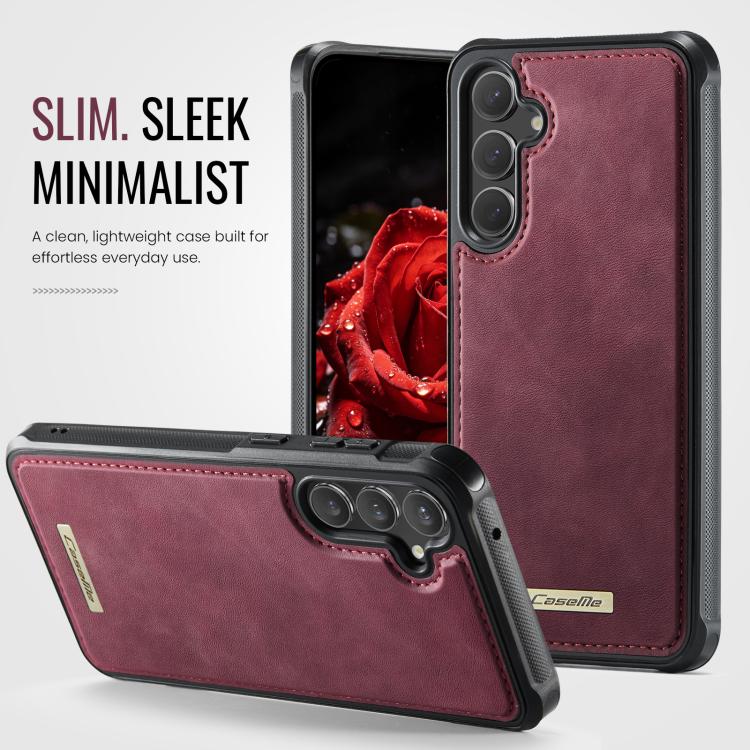 For Samsung Galaxy S23 FE 5G CaseMe C69 Series Magnetic Vegan Leather Back Phone Case