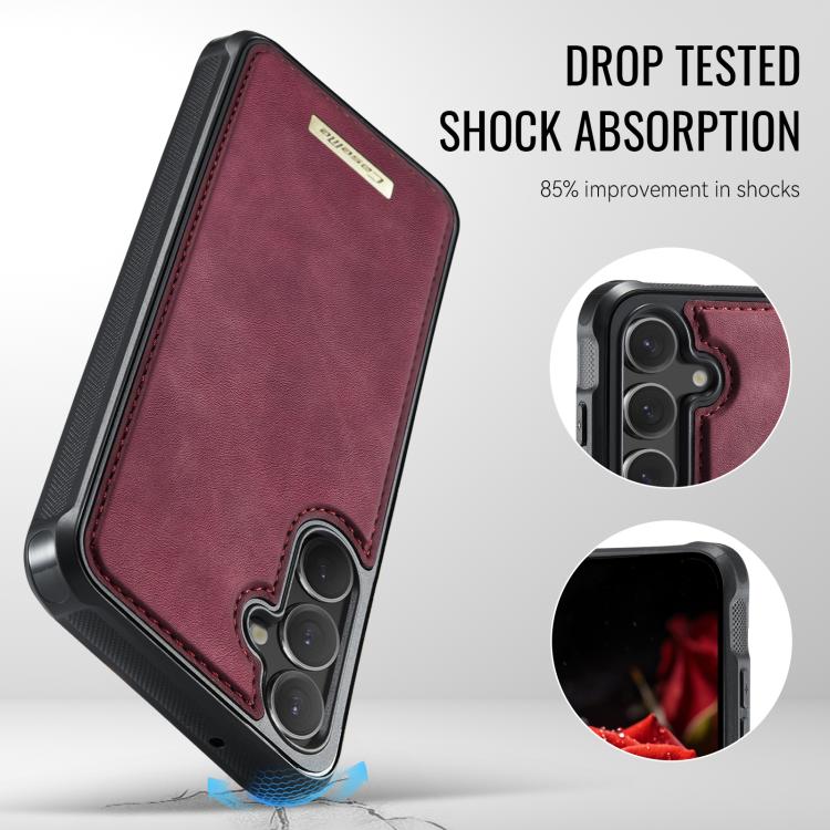 For Samsung Galaxy S23 FE 5G CaseMe C69 Series Magnetic Vegan Leather Back Phone Case