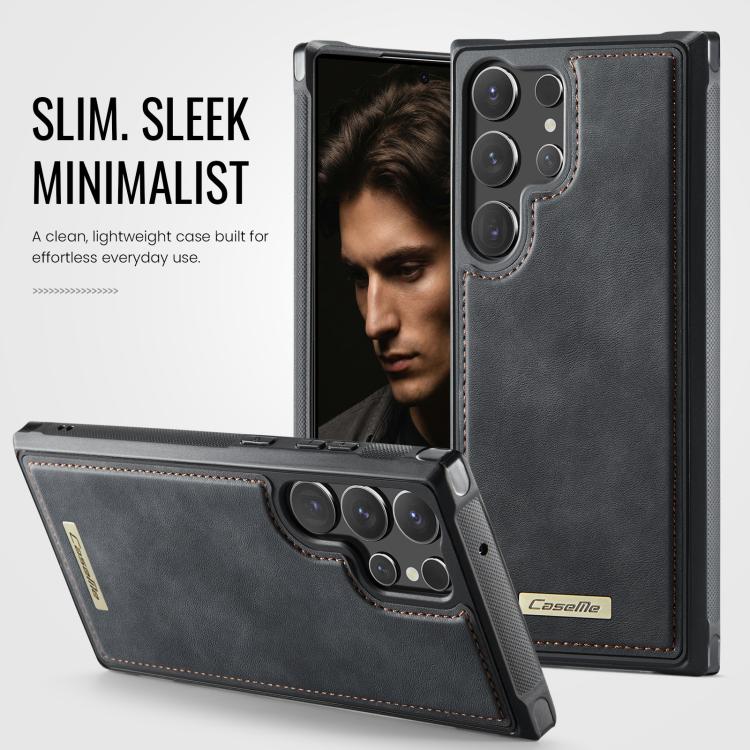 For Samsung Galaxy S23 Ultra 5G CaseMe C69 Series Magnetic Vegan Leather Back Phone Case