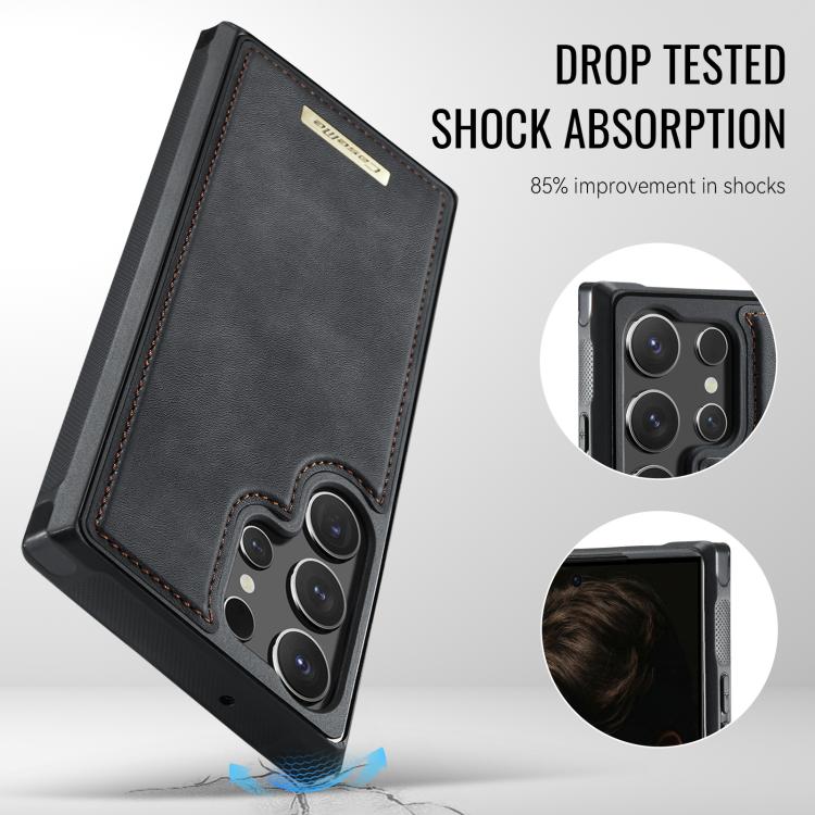 For Samsung Galaxy S23 Ultra 5G CaseMe C69 Series Magnetic Vegan Leather Back Phone Case