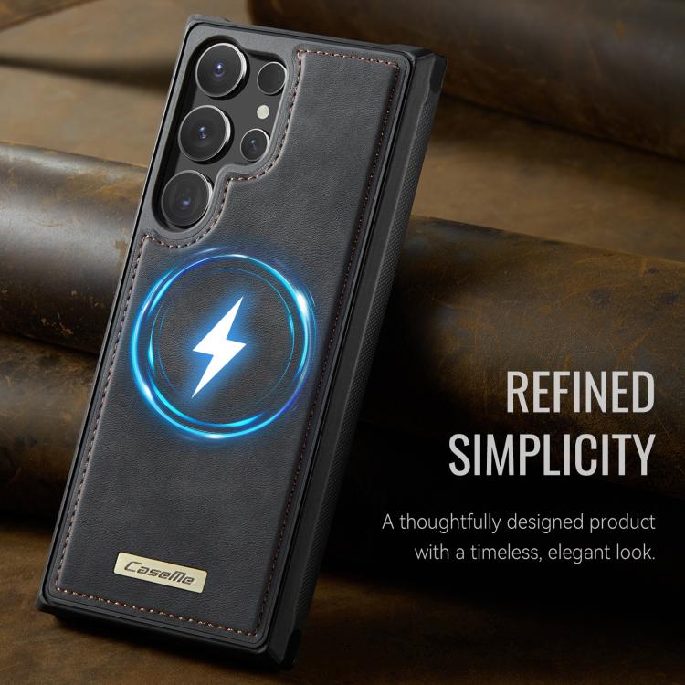 For Samsung Galaxy S23 Ultra 5G CaseMe C69 Series Magnetic Vegan Leather Back Phone Case