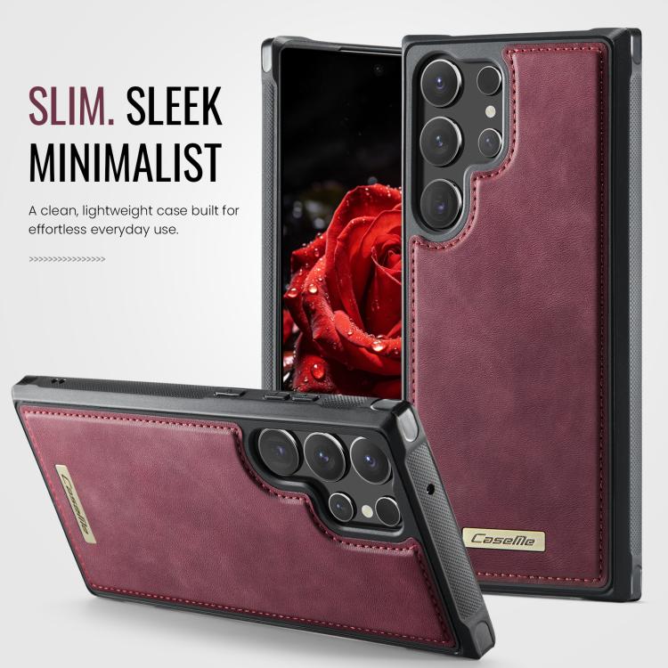 For Samsung Galaxy S23 Ultra 5G CaseMe C69 Series Magnetic Vegan Leather Back Phone Case
