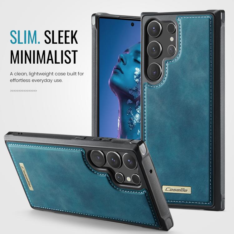 For Samsung Galaxy S23 Ultra 5G CaseMe C69 Series Magnetic Vegan Leather Back Phone Case