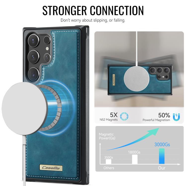 For Samsung Galaxy S23 Ultra 5G CaseMe C69 Series Magnetic Vegan Leather Back Phone Case