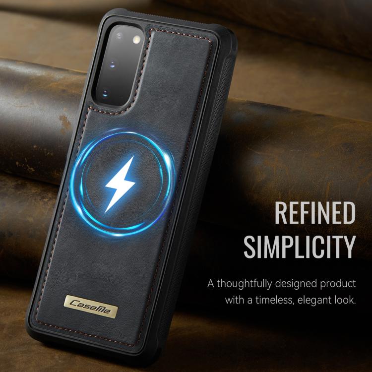 For Samsung Galaxy S20 CaseMe C69 Series Magnetic Vegan Leather Back Phone Case