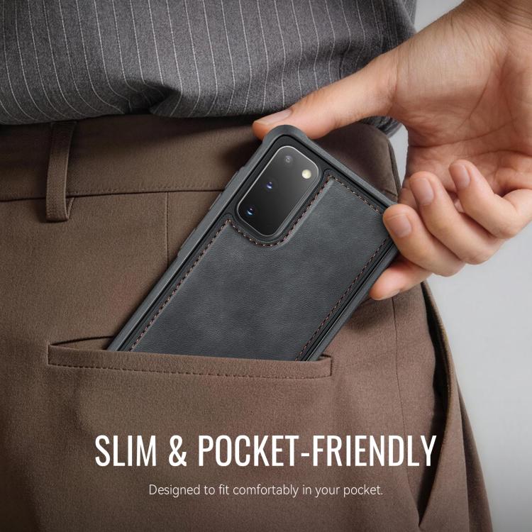 For Samsung Galaxy S20 CaseMe C69 Series Magnetic Vegan Leather Back Phone Case