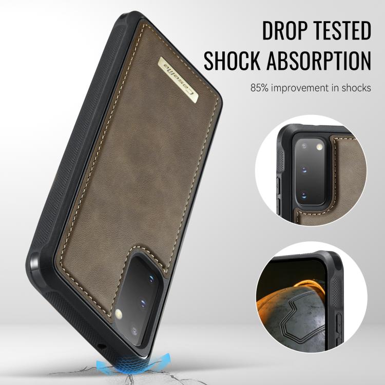 For Samsung Galaxy S20 CaseMe C69 Series Magnetic Vegan Leather Back Phone Case