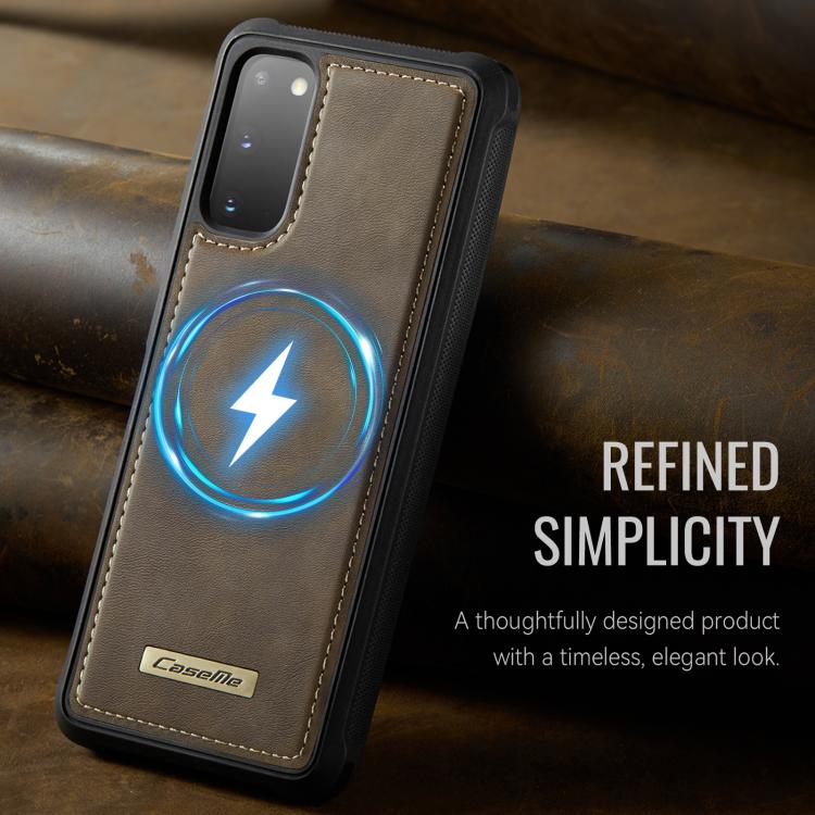 For Samsung Galaxy S20 CaseMe C69 Series Magnetic Vegan Leather Back Phone Case