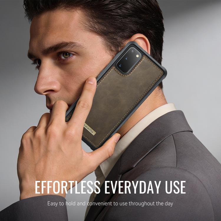 For Samsung Galaxy S20 CaseMe C69 Series Magnetic Vegan Leather Back Phone Case