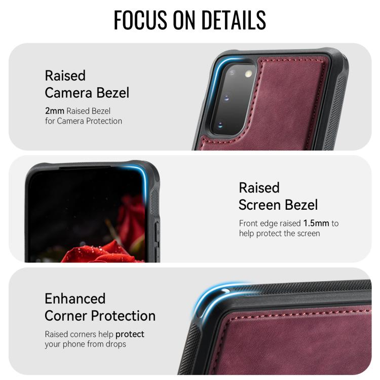 For Samsung Galaxy S20 CaseMe C69 Series Magnetic Vegan Leather Back Phone Case