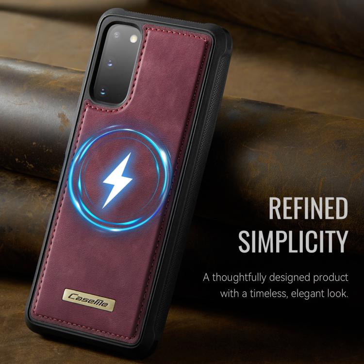 For Samsung Galaxy S20 CaseMe C69 Series Magnetic Vegan Leather Back Phone Case