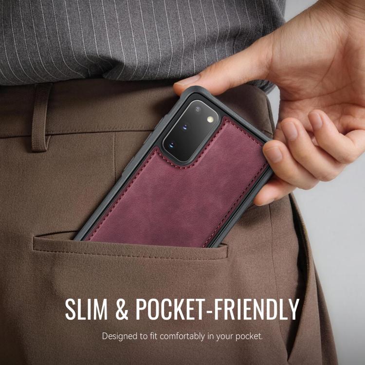 For Samsung Galaxy S20 CaseMe C69 Series Magnetic Vegan Leather Back Phone Case