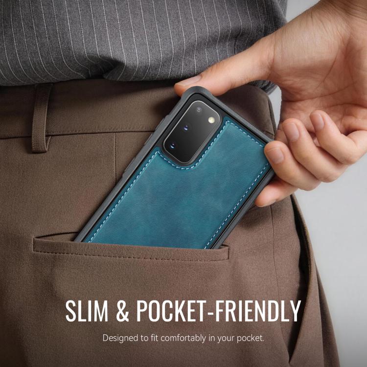 For Samsung Galaxy S20 CaseMe C69 Series Magnetic Vegan Leather Back Phone Case