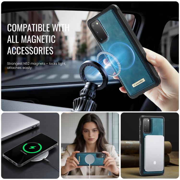 For Samsung Galaxy S20 CaseMe C69 Series Magnetic Vegan Leather Back Phone Case
